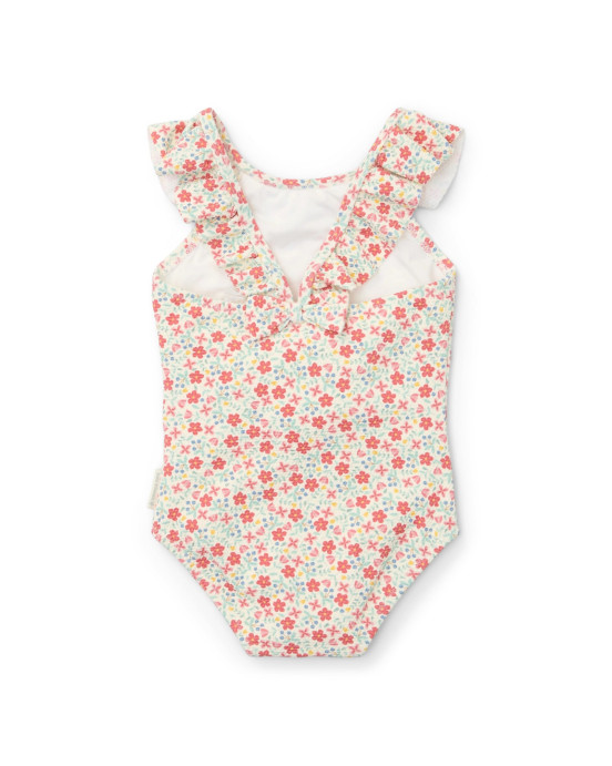LITTLE DUTCH. Ολόσωμο μαγιό με βολάν Sunny Flowers Multi-colour - Νο 62/68