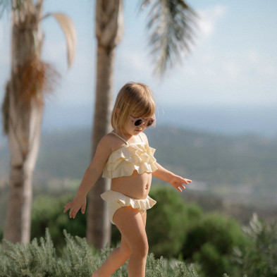 LITTLE DUTCH. Παιδικό σετ μπικίνι με βολάν Ocean Treasures Yellow - Νο 74/80