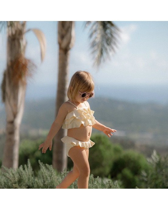 LITTLE DUTCH. Παιδικό σετ μπικίνι με βολάν Ocean Treasures Yellow - Νο 74/80