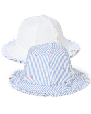 LITTLE DUTCH. Παιδικό καπέλο ήλιου διπλής όψης Sunny Flowers Blue - Νο 1 (41-45)