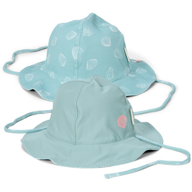 LITTLE DUTCH. Παιδικό καπέλο ήλιου διπλής όψης Ocean Treasures Surf Blue - Νο 3 (48,5-50)