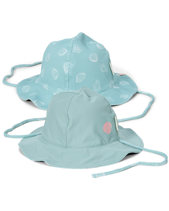 LITTLE DUTCH. Παιδικό καπέλο ήλιου διπλής όψης Ocean Treasures Surf Blue - Νο 3 (48,5-50)