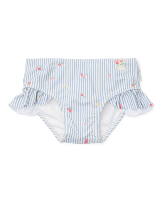 LITTLE DUTCH. Παιδικό μαγιό μπικίνι με βολάν Sunny Flowers Blue - Νο 74/80