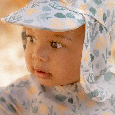 LITTLE DUTCH. Παιδικό καπέλο ήλιου Seashells Multi-colour - Νο 3 (48,5-50)