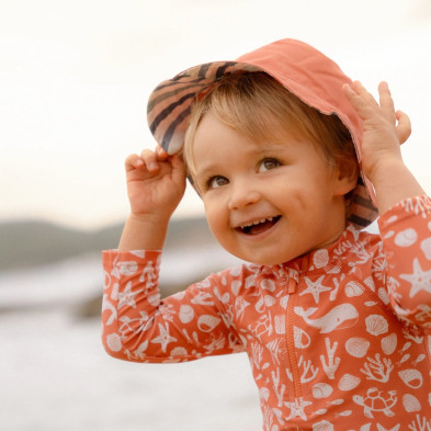 LITTLE DUTCH. Παιδικό καπέλο ήλιου διπλής όψης Stripes Multi-colour - Νο 3 (48,5-50)