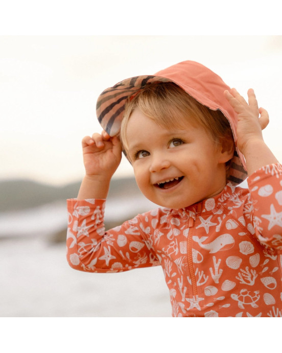 LITTLE DUTCH. Παιδικό καπέλο ήλιου διπλής όψης Stripes Multi-colour - Νο 3 (48,5-50)