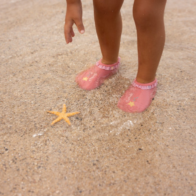 LITTLE DUTCH. Παιδικά παπουτσάκια θαλάσσης Sunny Flowers Rouge - Νο 23/24