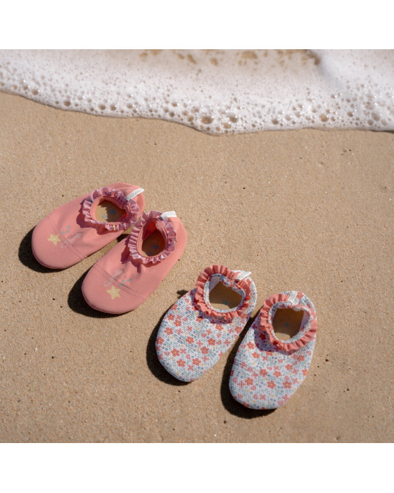 LITTLE DUTCH. Παιδικά παπουτσάκια θαλάσσης Sunny Flowers Rouge - Νο 23/24