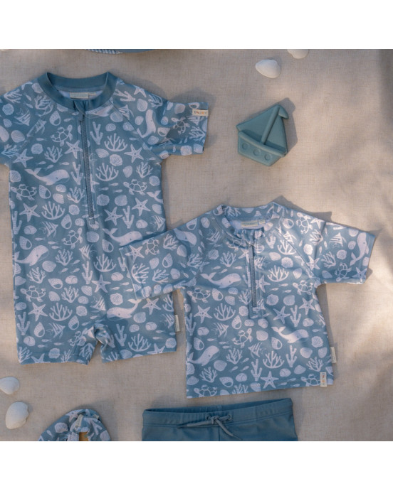 LITTLE DUTCH. Παιδικά παπουτσάκια θαλάσσης Sea Life Ocean Blue - Νο 23/24