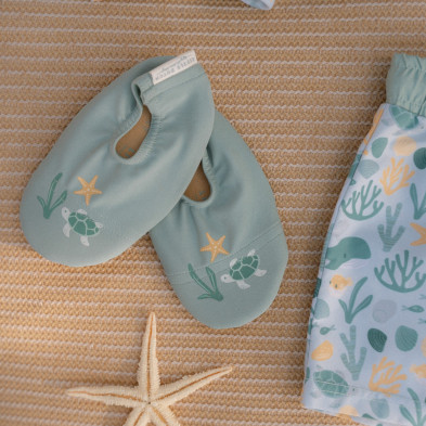 LITTLE DUTCH. Παιδικά παπουτσάκια θαλάσσης Seashells Surf Blue - Νο 25/26