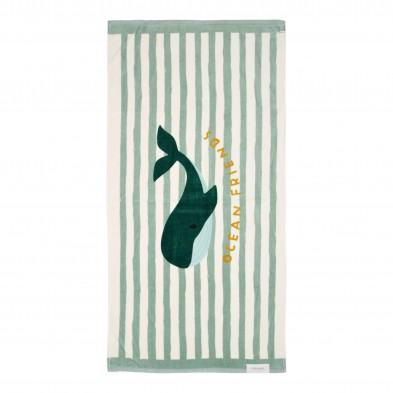 LITTLE DUTCH. Πετσέτα θαλάσσης Seashells and Stripes Surf Blue