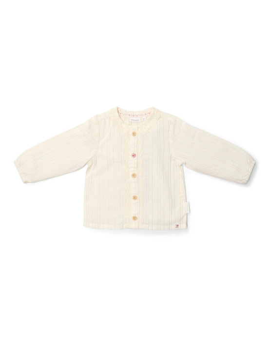 LITTLE DUTCH. Πουκάμισο μακρυμάνικο με βολάν Off White - Νο 80