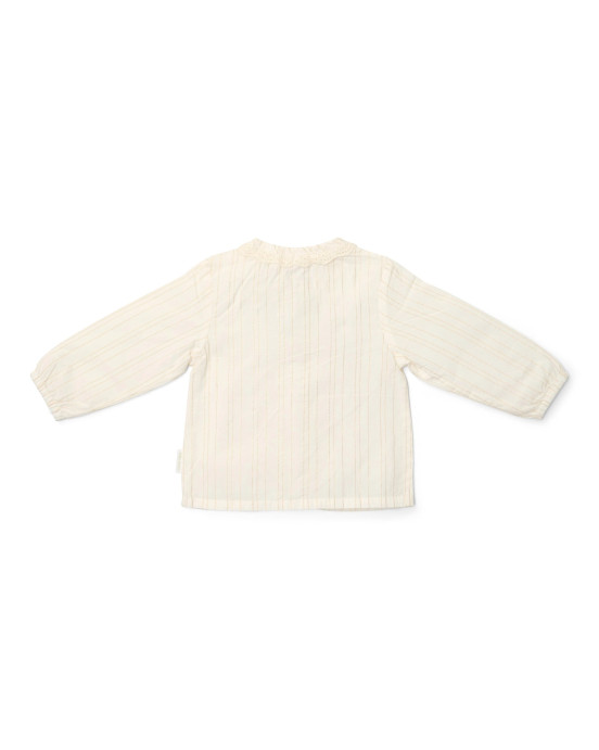 LITTLE DUTCH. Πουκάμισο μακρυμάνικο με βολάν Off White - Νο 98