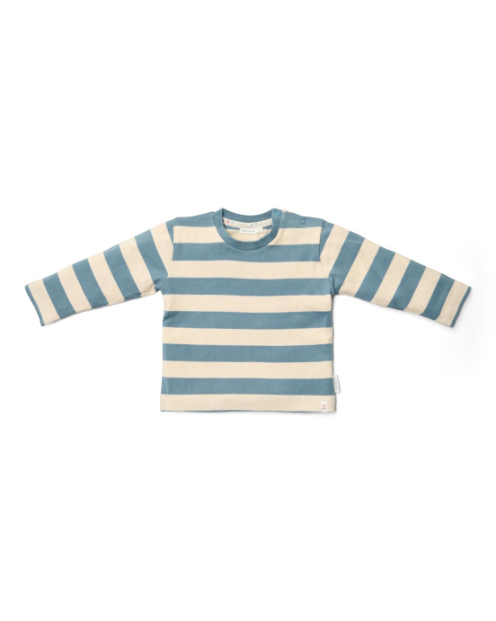 LITTLE DUTCH. Μπλουζάκι μακρυμάνικο Stone Blue Stripe - Νο 80