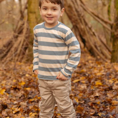 LITTLE DUTCH. Μπλουζάκι μακρυμάνικο Stone Blue Stripe - Νο 74