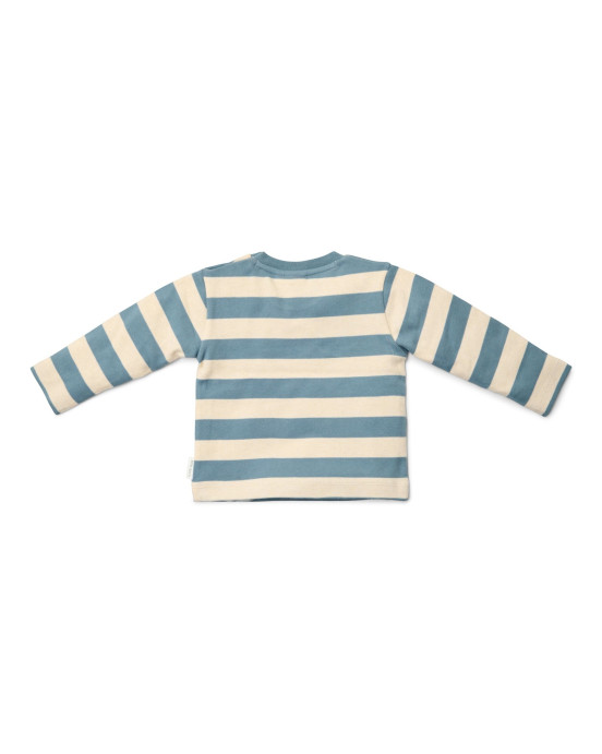 LITTLE DUTCH. Μπλουζάκι μακρυμάνικο Stone Blue Stripe - Νο 80