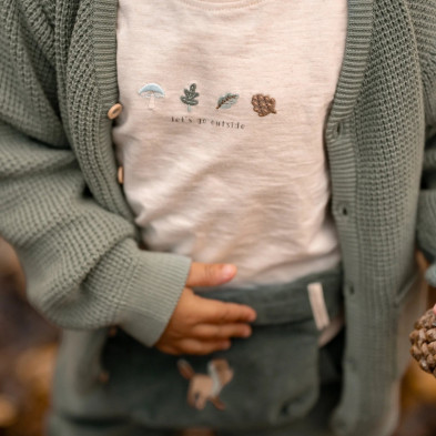 LITTLE DUTCH. Μπλουζάκι μακρυμάνικο με κέντημα Sand Melee - Νο 80