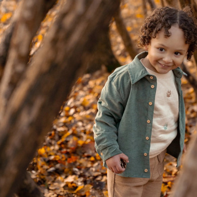 LITTLE DUTCH. Πουκάμισο μακρυμάνικο Night Green - Νο 98