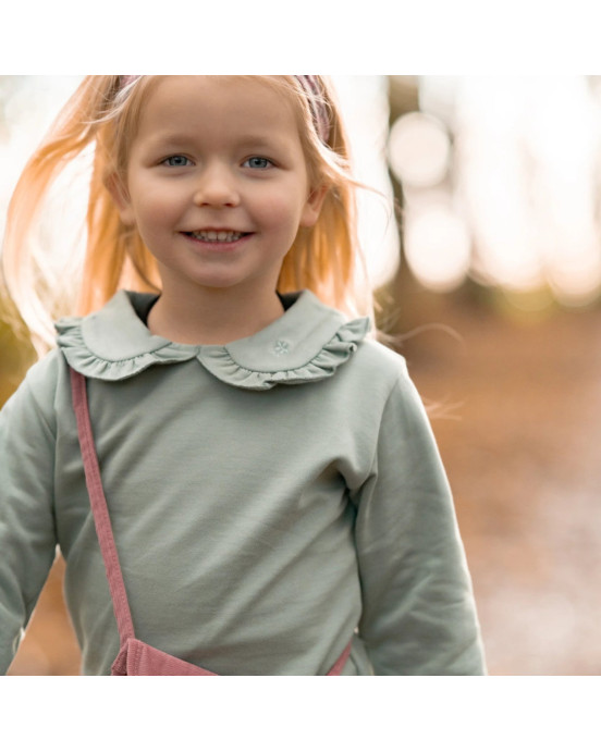 LITTLE DUTCH. Φούτερ με γιακά Garden Green - Νο 92