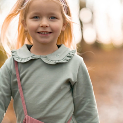 LITTLE DUTCH. Φούτερ με γιακά Garden Green - Νο 104