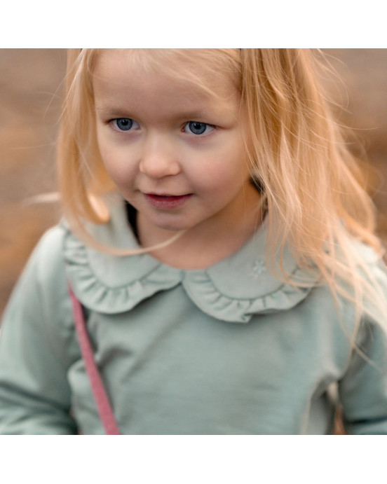 LITTLE DUTCH. Φούτερ με γιακά Garden Green - Νο 92