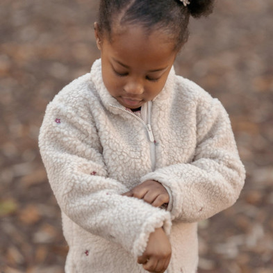 LITTLE DUTCH. Ζακέτα teddy με κέντημα Sand - Νο 80