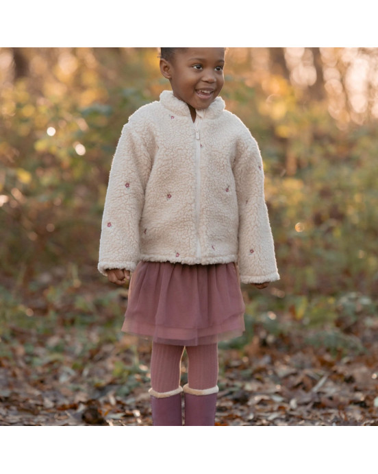 LITTLE DUTCH. Ζακέτα teddy με κέντημα Sand - Νο 74