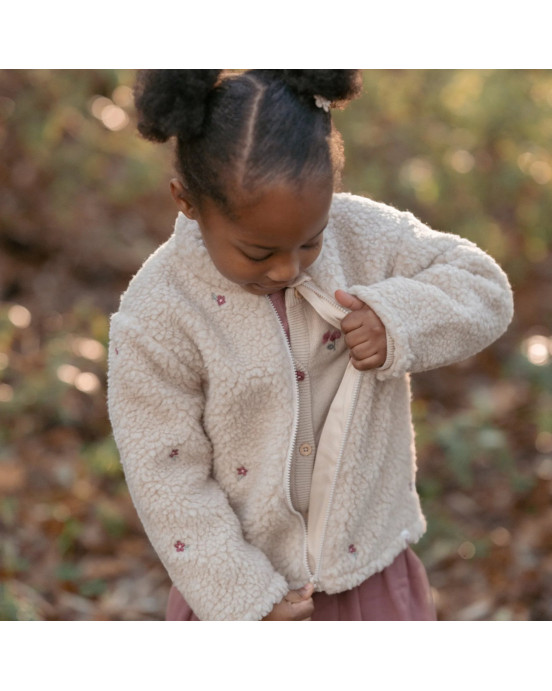 LITTLE DUTCH. Ζακέτα teddy με κέντημα Sand - Νο 74