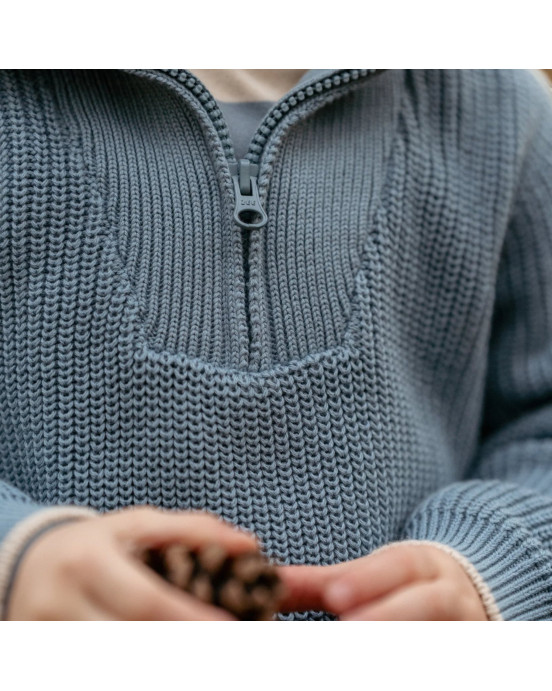 LITTLE DUTCH. Πλεκτό πουλόβερ Stone Blue - Νο 74