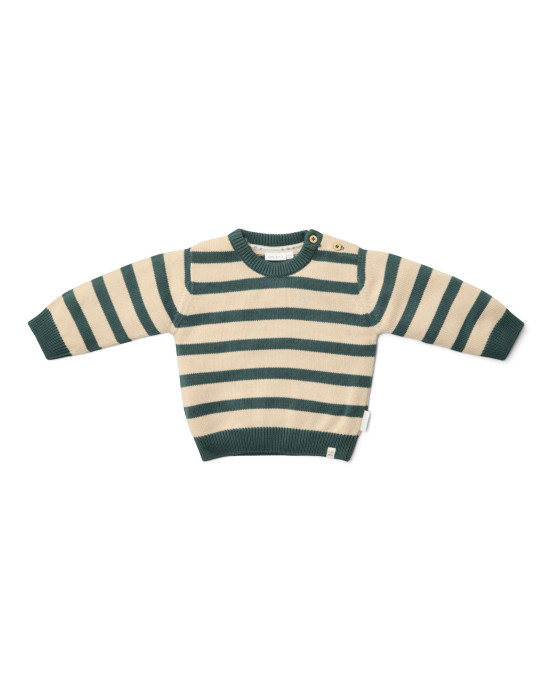 LITTLE DUTCH. Πλεκτό πουλόβερ Balsam Green Stripe - Νο 98