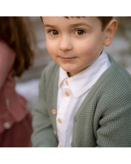 LITTLE DUTCH. Ζακέτα πλεκτή Forest Green - Νο 80