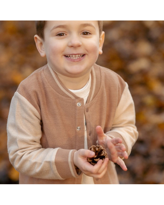 LITTLE DUTCH. Ζακέτα πλεκτή Brown/Taupe - Νο 74