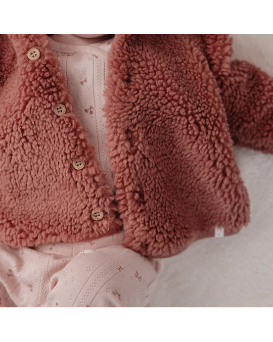 LITTLE DUTCH. Ζακέτα teddy Pink Blush - Νο 68