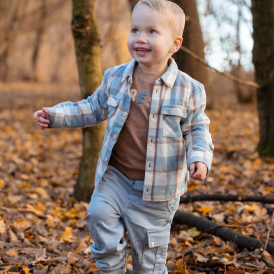 LITTLE DUTCH. Παντελονάκι με τσέπη Stone Blue - Νο 92