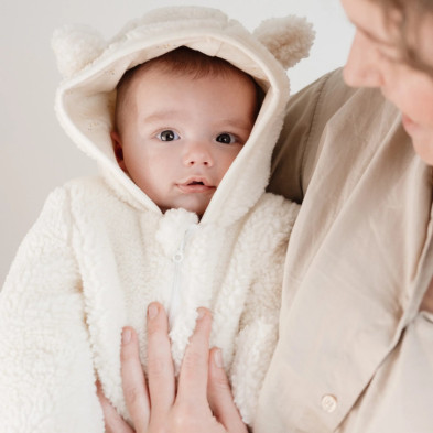 LITTLE DUTCH. Ολόσωμο φορμάκι εξόδου teddy Off White - Νο 62/68