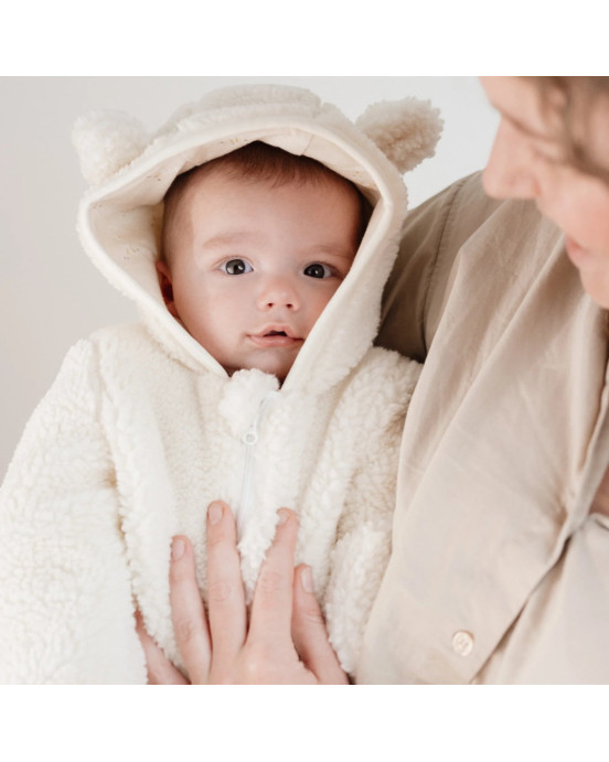 LITTLE DUTCH. Ολόσωμο φορμάκι εξόδου teddy Off White - Νο 62/68