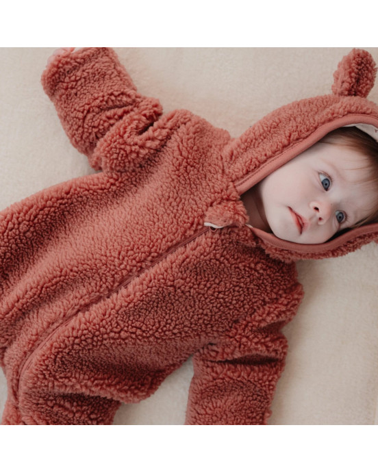 LITTLE DUTCH. Ολόσωμο φορμάκι εξόδου teddy Pink Blush - Νο 74/80