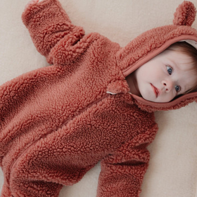 LITTLE DUTCH. Ολόσωμο φορμάκι εξόδου teddy Pink Blush - Νο 50/56