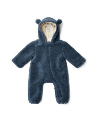 LITTLE DUTCH. Ολόσωμο φορμάκι εξόδου teddy Stone Blue - Νο 62/68