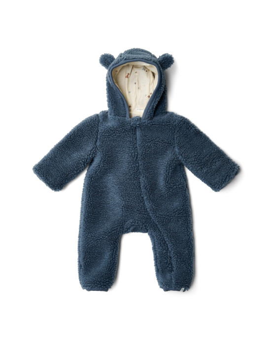 LITTLE DUTCH. Ολόσωμο φορμάκι εξόδου teddy Stone Blue - Νο 50/56