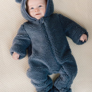 LITTLE DUTCH. Ολόσωμο φορμάκι εξόδου teddy Stone Blue - Νο 62/68