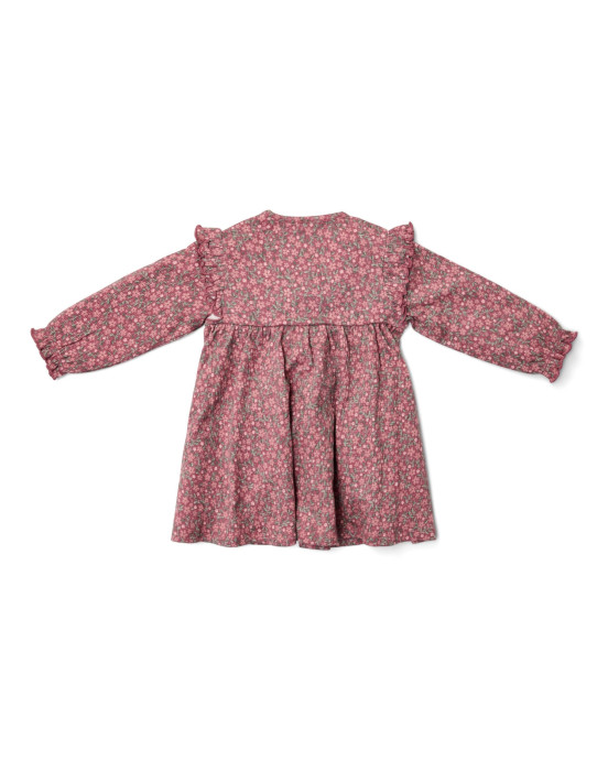 LITTLE DUTCH. Φορεματάκι μακρυμάνικο Rouge Flower - Νο 80