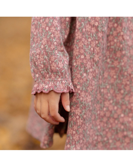 LITTLE DUTCH. Φορεματάκι μακρυμάνικο Rouge Flower - Νο 80