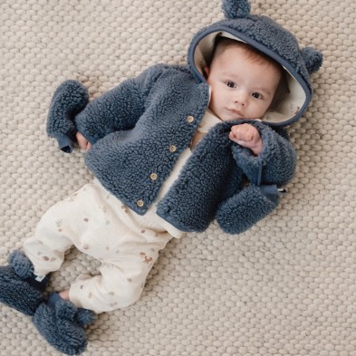 LITTLE DUTCH. Γαντάκια teddy Pink Blush - Νο 2 (3-9 μηνών)