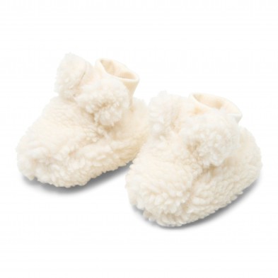 LITTLE DUTCH. Βρεφικά μποτάκια αγκαλιάς teddy Off White - Νο 2 (3-9 μηνών)