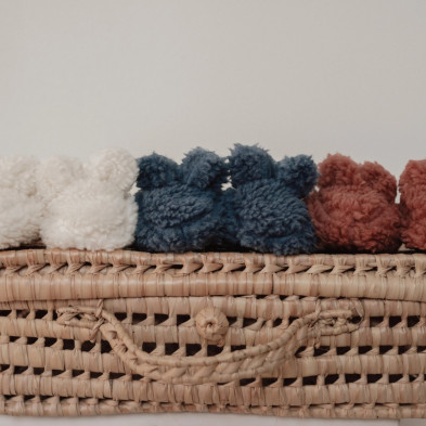 LITTLE DUTCH. Βρεφικά μποτάκια αγκαλιάς teddy Off White - Νο 1 (0-3 μηνών)