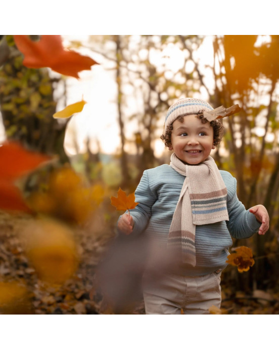 LITTLE DUTCH. Πλεκτό κασκόλ Taupe - One Size