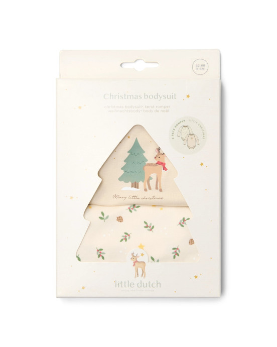 LITTLE DUTCH. Σετ 2 φορμάκια μακρυμάνικα Little Christmas - Νο 62/68