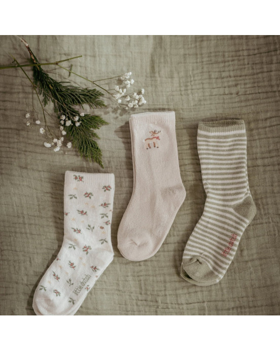 LITTLE DUTCH. Σετ 3 ζευγάρια κάλτσες Little Christmas - No 23/27
