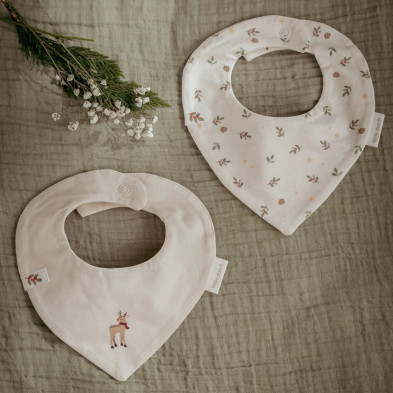 LITTLE DUTCH. Σετ 2 σαλιάρες-μπαντάνες Little Christmas - One Size